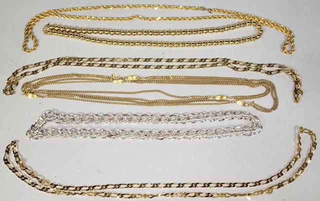 *6 MONET NECKLACES: Gold and silver necklaces.