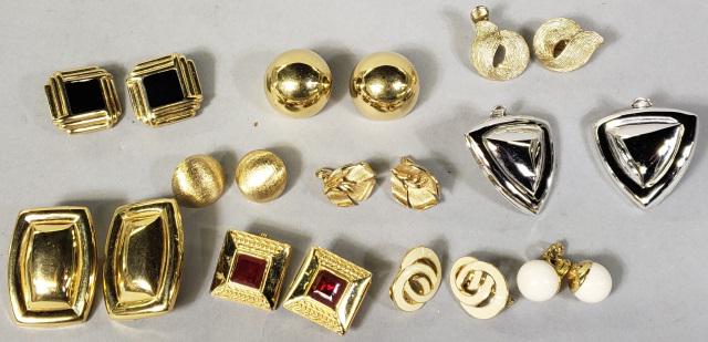 *10 PAIR OF MONET EARRINGS: Gold and silver earrings.