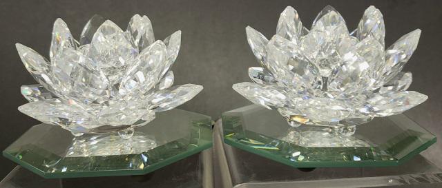 *PAIR OF SWAROVSKI CRYSTAL CANDLE HOLDERS (1 of 3)