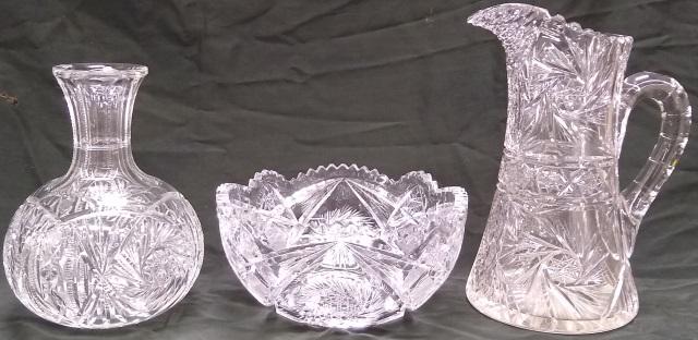 3 PIECES OF CUT GLASS (1 of 4)