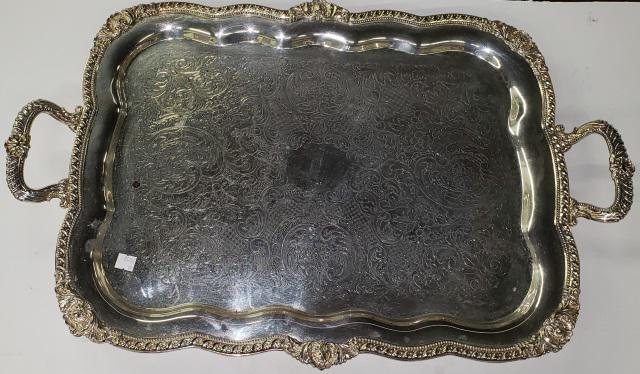 *2 HANDLED SILVERPLATE WAITING TRAY (1 of 5)