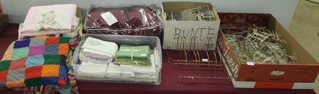 LARGE GROUP: Including linen, blankets, plate holders, etc.