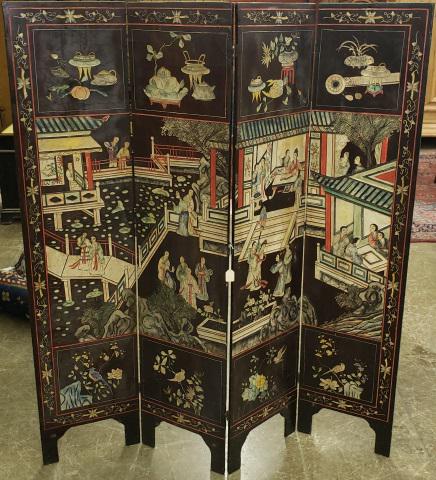 ORIENTAL STYLE 4-FOLD FLOOR SCREEN (1 of 8)