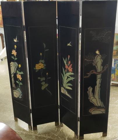 ORIENTAL STYLE 4-FOLD FLOOR SCREEN (1 of 4)