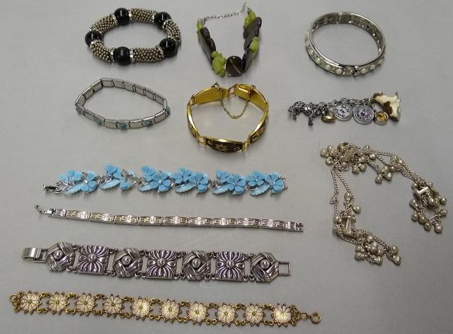 GROUP OF COSTUME JEWELRY: 11 bracelets, some vintage.
