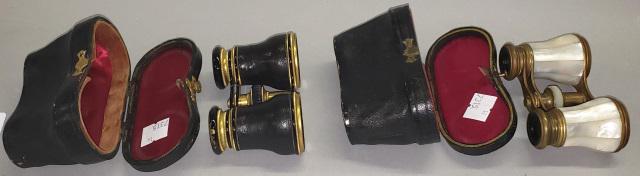 2 PAIR OF OPERA GLASSES: Including mother of pearl.