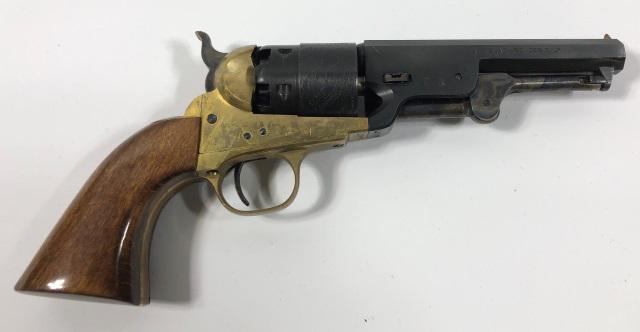 REPLICA REVOLVER: Replica revolver, marked on barrel Made in Italy, marked on bottom of grip PR Italy, cylinder marked Patent N, framed marked PN, AE.