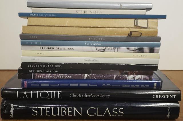 16 ART GLASS REFERENCE BOOKS: Including, Steuben glass, Lalique, Waterford, etc.
