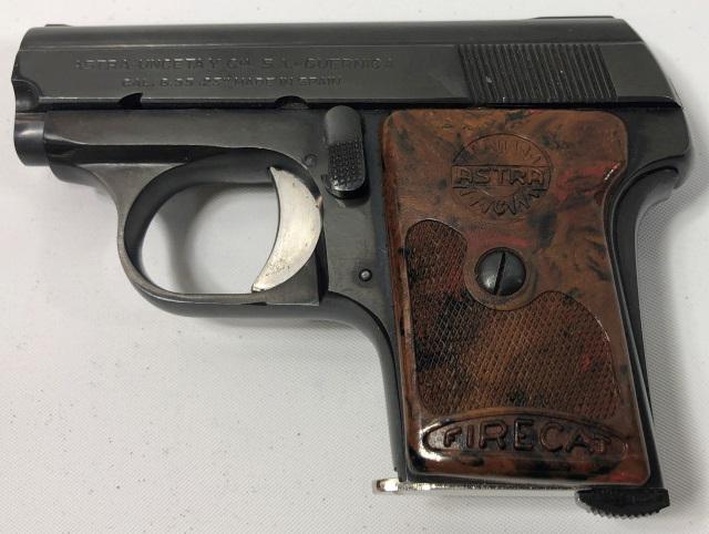 ASTRA-UNCETA POCKET PISTOL: Astra-Unceta vest pocket pistol, model Fire-cat, .25 cal., S/N 891184, with 1 magazine and case (Waiting Period: 72 hours)