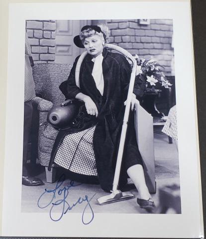 LUCILLE BALL AUTOGRAPHED PHOTO: Lucille Ball autographed 8 x 10 black & white photo, signed with blue sharpie "Love Lucy", COA from Autograph, Collectibles, Etc. Inc.
