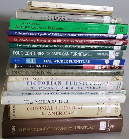 18 BOOKS & REFERENCE BOOKS: Including Colonial Furniture in America, The Mirror Book, Kittinger Library, Fine Wicker Furniture, etc.