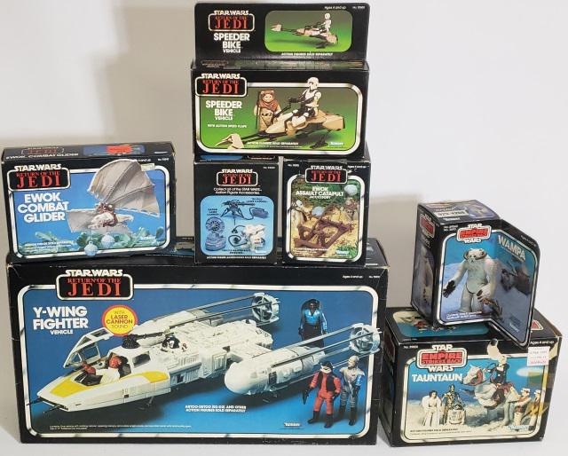 7 STAR WARS TOYS: 5 Star Wars-Return of the Jedi and 2 Star Wars-The Empire Strikes Back, with original boxes.
