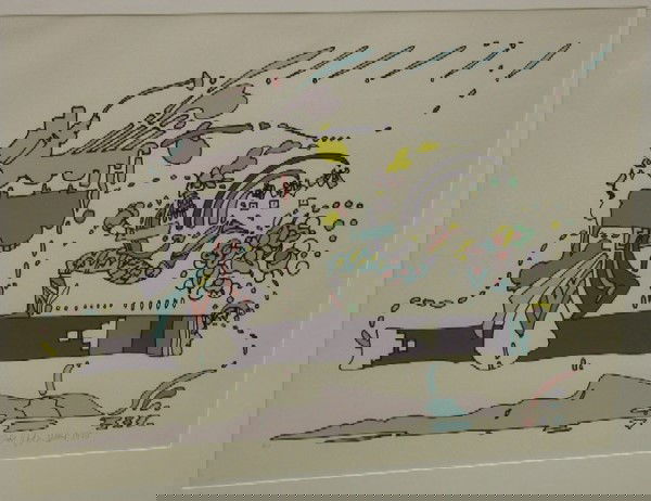 MAX, PETER| (Born 1937 American) Untitled, frame: MAX, PETER| (Born 1937 American) Untitled, framed colored serigraph on arches paper, signed lower right, dated 1970, numbered 14/100 in pencil, from the Sears, Roebuck and Co. Corporate Art Collection