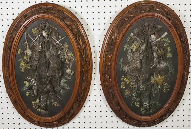 2 EARLY 20TH C. COLD PAINTED SPELTER WALL PLAQUES (1 of 12)