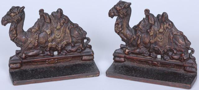 2 ANTIQUE CAST BRONZE BOOK ENDS (1 of 3)