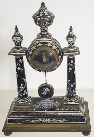 19TH C. FRENCH LIMOGES STYLE ENAMELED MANTEL CLOCK (1 of 10)