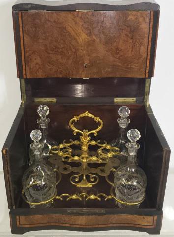 MARQUETRY INLAID TANTALUS SET (1 of 8)