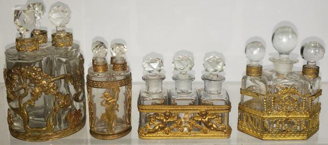 4 GROUPS OF GLASS PERFUMES BOTTLES (1 of 11)