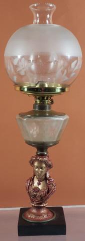 ANTIQUE FIGURAL OIL LAMP (1 of 9)