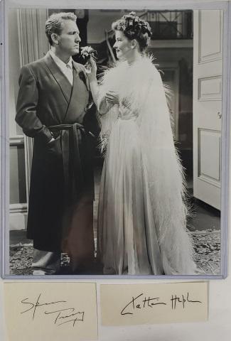 KATHARINE HEPBURN & SPENCER TRACY AUTOGRAPHED CUTS (1 of 3)