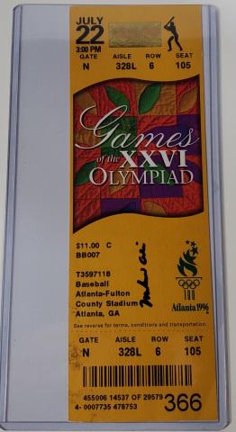 MUHAMMAD ALI AUTOGRAPHED TICKET (1 of 3)