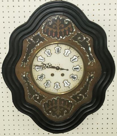 19TH C. FRENCH EBONIZED WALL CLOCK (1 of 5)