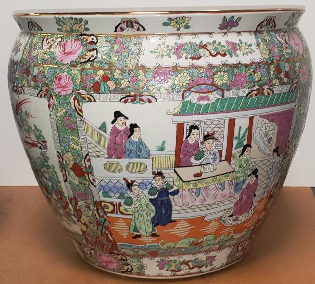 LARGE ORIENTAL STYLE FISHBOWL PLANTER (1 of 5)