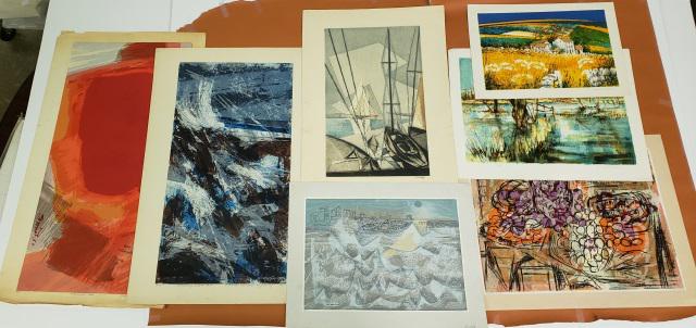 7 UNFRAMED LITHOGRAPHS: Including Guy Maccoy, Edward Ripley, etc.