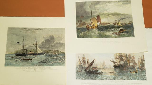 3 UNFRAMED COLORED ENGRAVINGS (1 of 13)