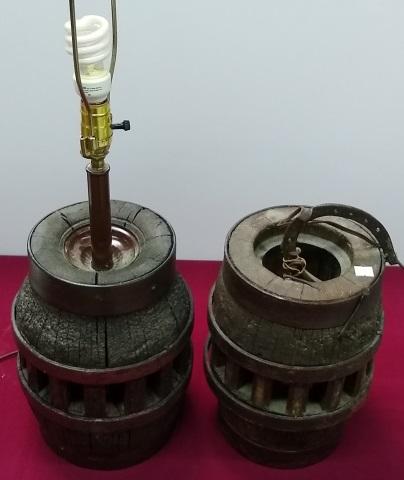 TWO WAGON WHEEL LAMPS (1 of 2)