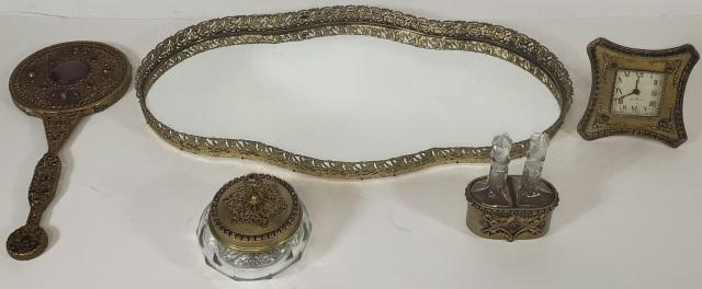 5-PIECE BRASS DRESSER SET (1 of 8)