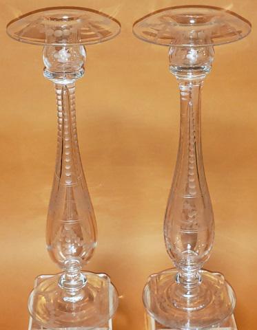 PAIR OF CRYSTAL CANDLEHOLDERS (1 of 4)