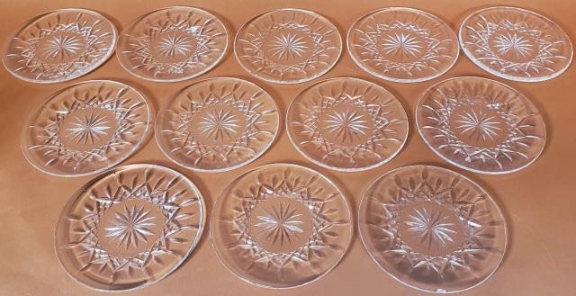 12 WATERFORD CRYSTAL PLATES: Approximate diameter 6".