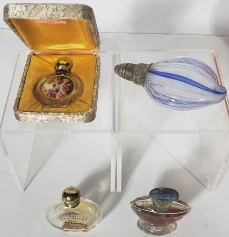4 GLASS PERFUME BOTTLES (1 of 4)