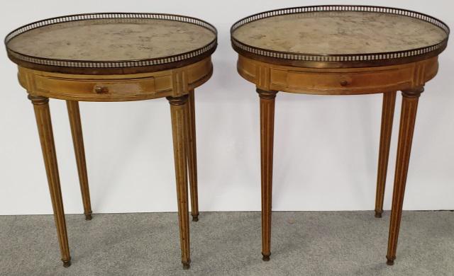 PAIR OF LOUIS XVI STYLE SIDE TABLES (1 of 7)