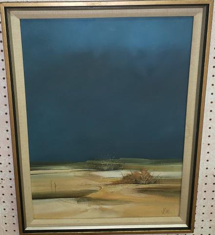 UNKNOWN ARTIST: "Storm Sky", framed watercolor on paper, signed lower right indistinctly, approximate frame size 26 3/4" x 20 3/4".