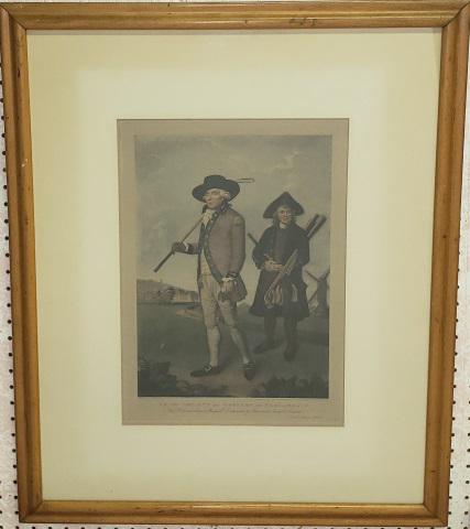 FRAMED COLORED ENGRAVING (1 of 3)