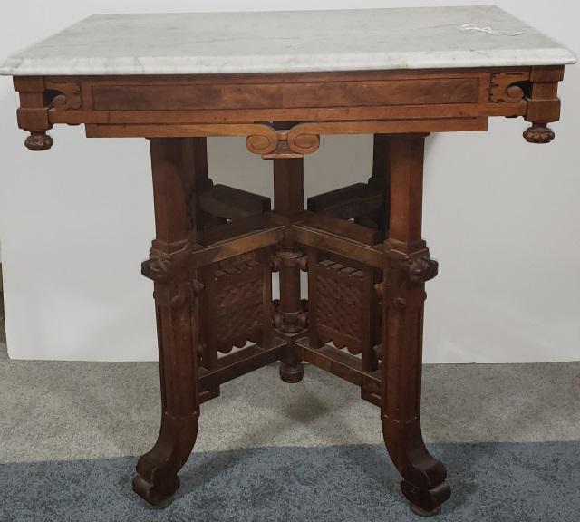 VICTORIAN WALNUT PARLOR TABLE (1 of 5)