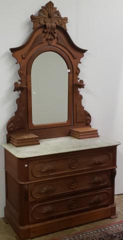 VICTORIAN WALNUT MIRRORED DRESSER (1 of 5)