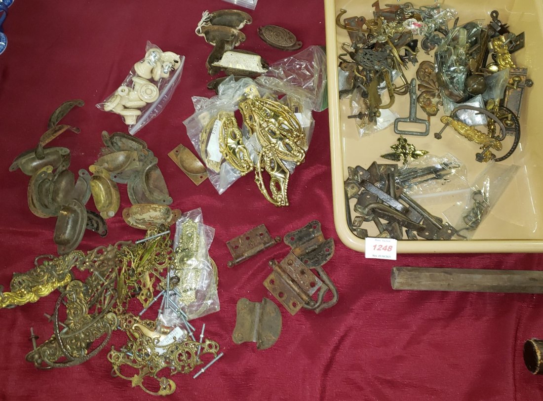 GROUP OF HARDWARE: Drawer pulls, etc.
