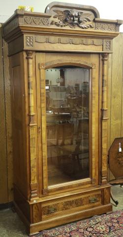 VICTORIAN WALNUT DISPLAY CABINET (1 of 3)