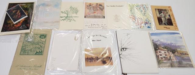 12 MISCELLANEOUS MENUS: All are signed, including Leon de Lyon, Auberge du Cep, Le Richemont, Auberge de L'eridan, La Vieille Fontaine, Restaurant Gerard Vie, Le Chat Botte, etc.