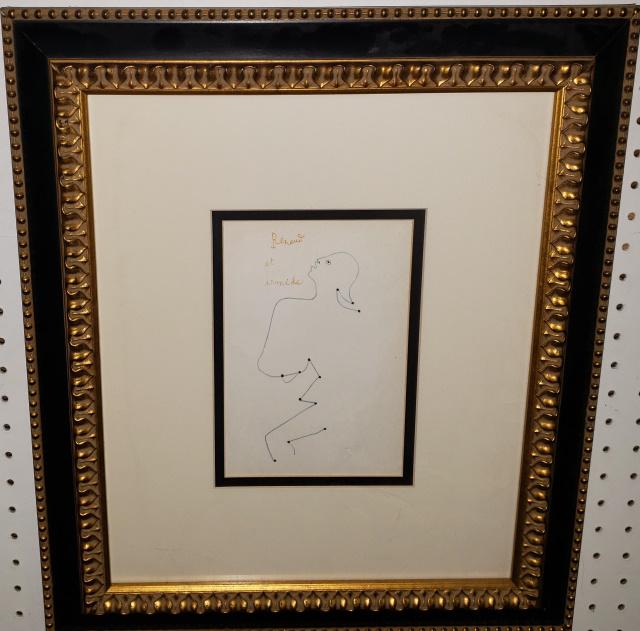 JEAN COCTEAU: (1889-1963), "Renaud et Armide", framed lithograph, approximate frame size 21" x 18", with certificate of authenticity.
