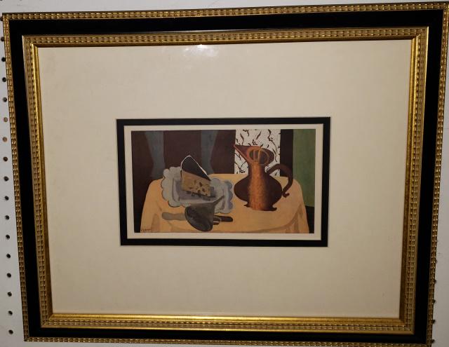 GEORGES BRAQUE: (1882-1963), "L'Entonnoir", framed lithograph, approximate frame size 18 1/2" x 20", with certificate of authenticity.