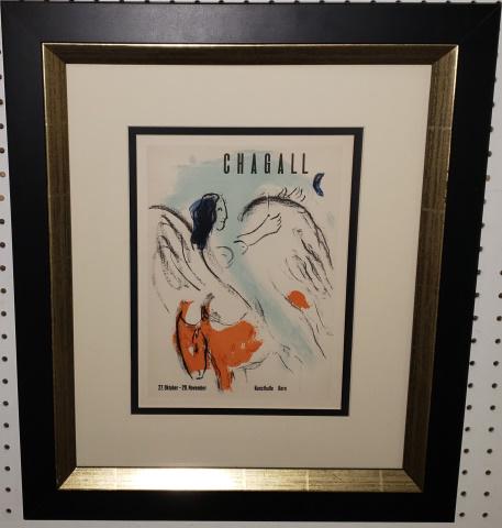 MARC CHAGALL: (1887 -1985 French/Russian), "Chagall", framed lithograph, approximate frame size 21 3/4" x 18 1/2", with certificate of authenticity.