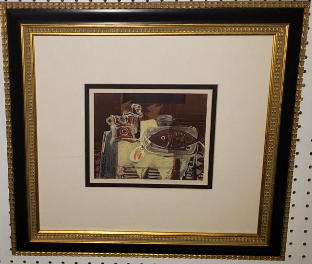 GEORGES BRAQUE: (1882-1963), "Le Moulin A Cafe", framed offset lithograph, approximate frame size 19" x 20 1/4", with certificate of authenticity.