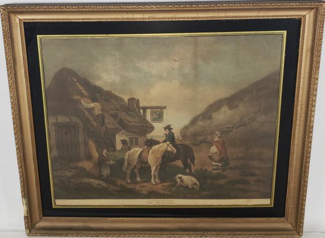 WILLIAM WARD: After a painting by George Morland, "The Thatcher", 2nd edition or later version of the 1806 engraving. approximate sight 19" x 23".