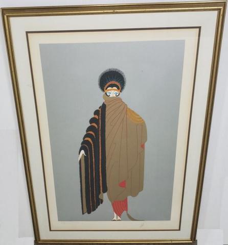 ERTE: "Mystique", framed serigraph, signed lower right, numbered from an edition of 260, approximate image 31 1/2" x 20", sight 35" x 23", frame 41 3/4" x 29 3/4".