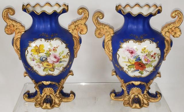 PAIR OF 19TH CENTURY PORCELAIN VASES (1 of 9)