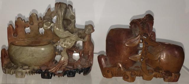 2 CARVED SOAPSTONE VASES (1 of 4)